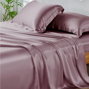 New THXSILK King size silk sheetset- 1 fitted sheet 1 flat sheet 2 pillow shams
